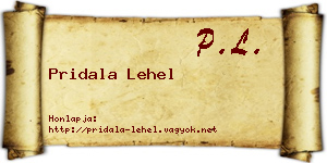 Pridala Lehel névjegykártya